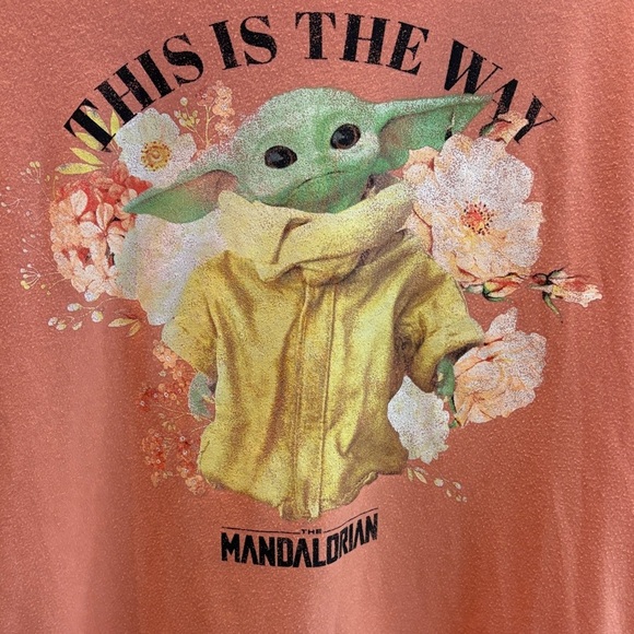 Star Wars Youth  T-Shirt - Orange-Peach Color with Grogu  “Baby Yoda XL - Picture 2 of 9